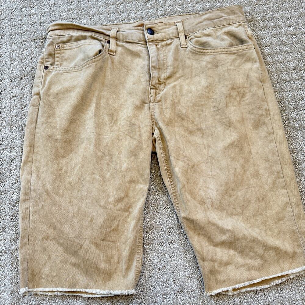 Joe's Jeans Men's Denim Shorts Slim Fit Size 34 Stretch Comfort Raw Hem Long